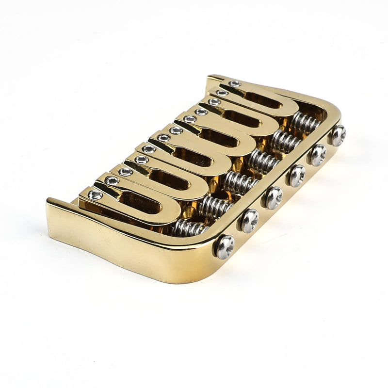 [AUSTRALIA] - 6 String Guitar Fixed Bridge 10.5mm Zinc Alloy Saddle Baseplate Electric Guitar Hardtail Bridge Compatible with Telecaster Tele Strat Style Electric Guitar Replacement Parts Gold 6 string- regular fret 