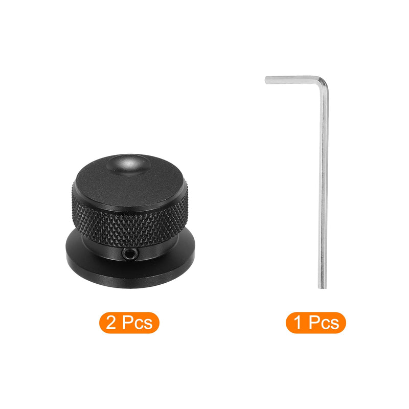 [AUSTRALIA] - MECCANIXITY 2 Pcs Aluminium Potentiometer Knobs, 1/4" (6mm) Universal Volume Tone Control Knobs with Oval Groove Indicator for Guitar, 4/5" Black(30x20mm) 30x20mm 