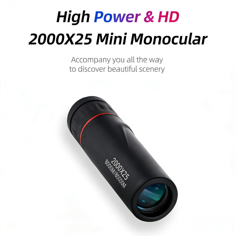 [AUSTRALIA] - Mini Monocular Telescope with Phone Adapter, 25X Magnification Portable Single Tube for Hiking, Bird Watching, Stargazing, and Outdoor Adventures B 