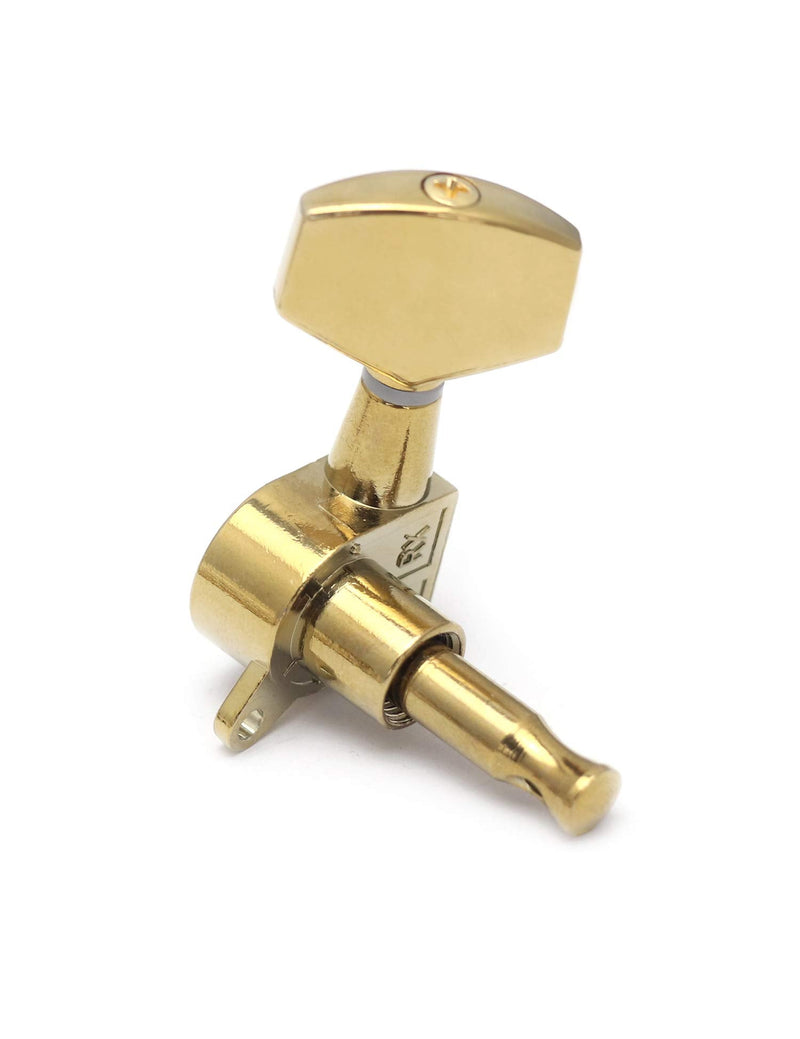 Metallor Sealed String Tuning Pegs Keys Machines Heads Tuners 3L 3R Electric Guitar Acoustic Guitar Parts Replacement Gold.
