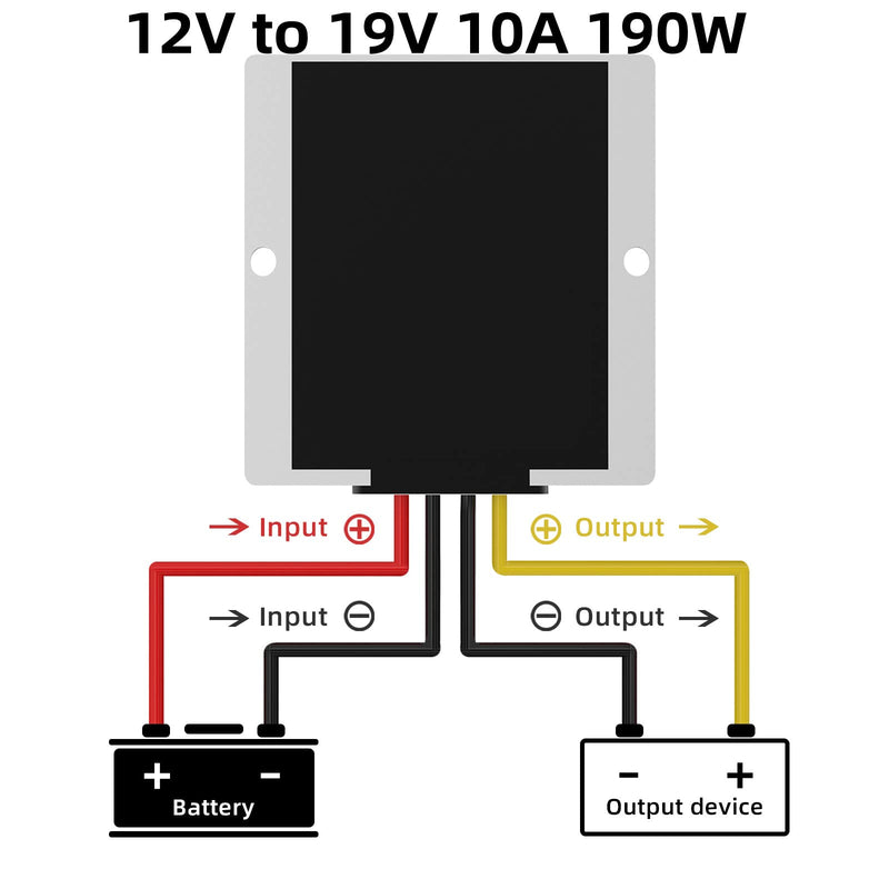 DC 12V Boost to 19V 10A 190W Boost Converter Power Converter Waterproof Module Transformer is Used for Golf cart, CLU bcarand Other Vehicles 12V TO 19V 10A 190W