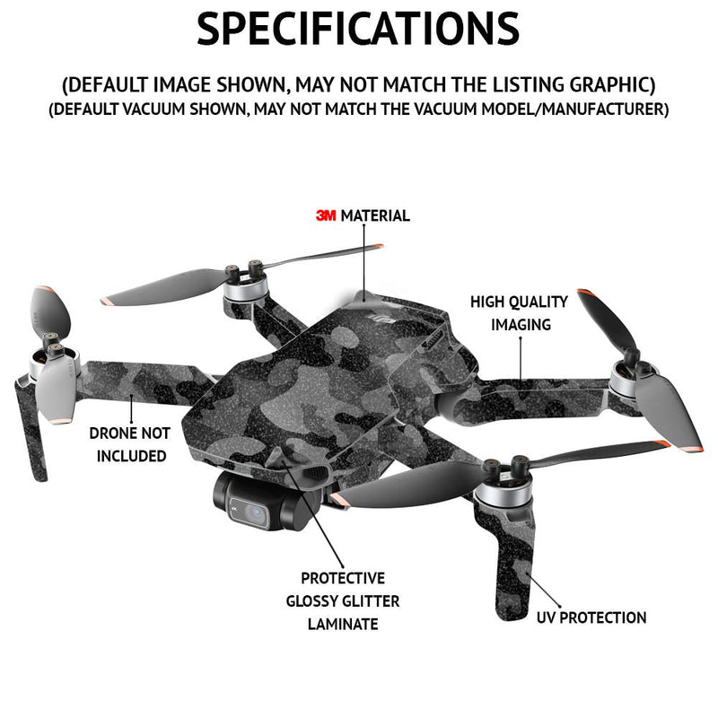 MightySkins Glossy Glitter Skin Compatible with DJI Air 3 - Night Sky | Protective, Durable High-Gloss Glitter Finish | Easy to Apply, Remove, and Change Styles