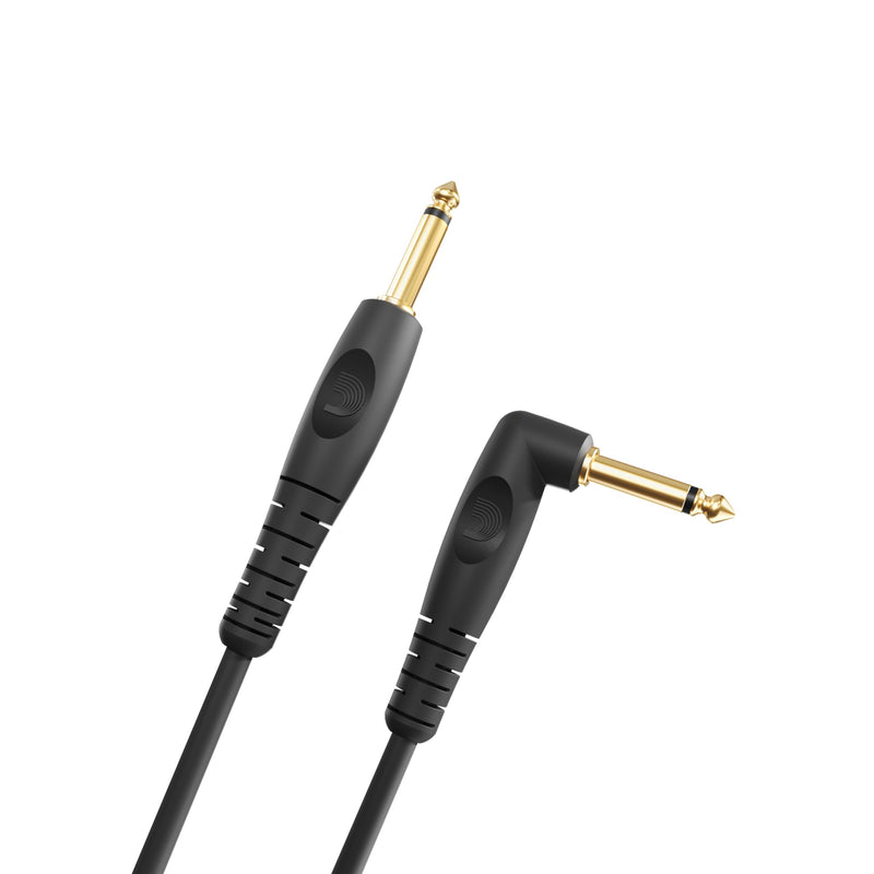 D’Addario Accessories Custom Series Guitar Cables - Instrument Cable with ¼ Inch Ends - High Performance Guitar Cord - For Guitars, Bass, Keyboards - Mono - Right Angle, 20 feet
