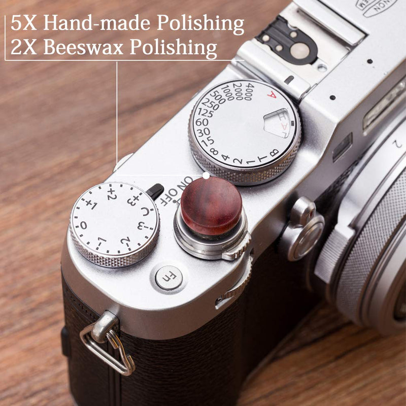 VKO Wood Soft Shutter Release Button,Delicate Camera Shutter Button 12mm Concave Surface Red(Wood Grain Random) Red Wood 12mm Concave