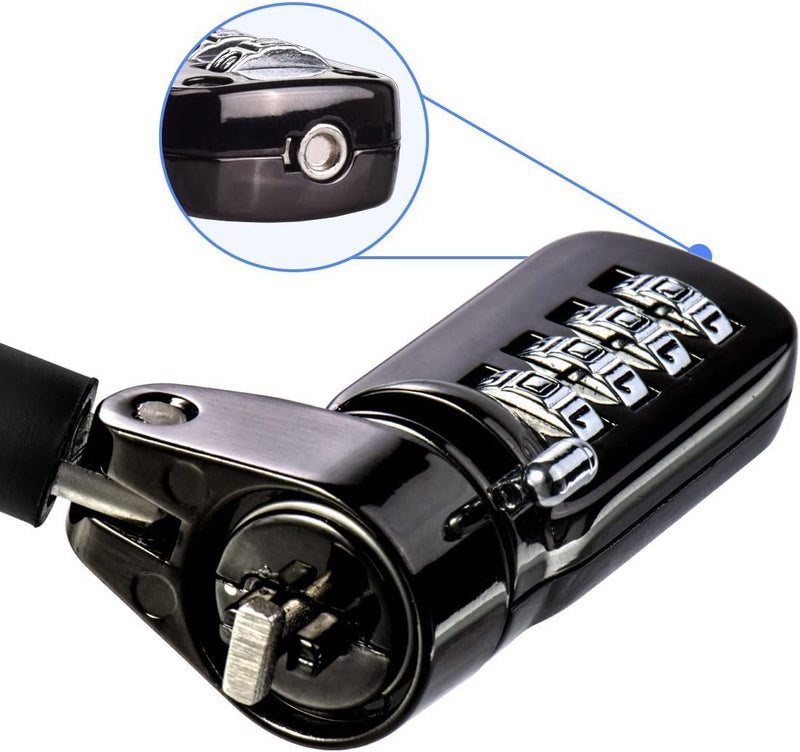 I3C Laptop Cable Lock, 4 Digital Combination Lock, Security Computer Cable Lock, Anti Theft Combination Lock for iPad Tablet Laptop MacBook Dell HP Lenovo Samsung Android and Other Device (2set) Universal Combination Lock-value set (2pcs) password+black