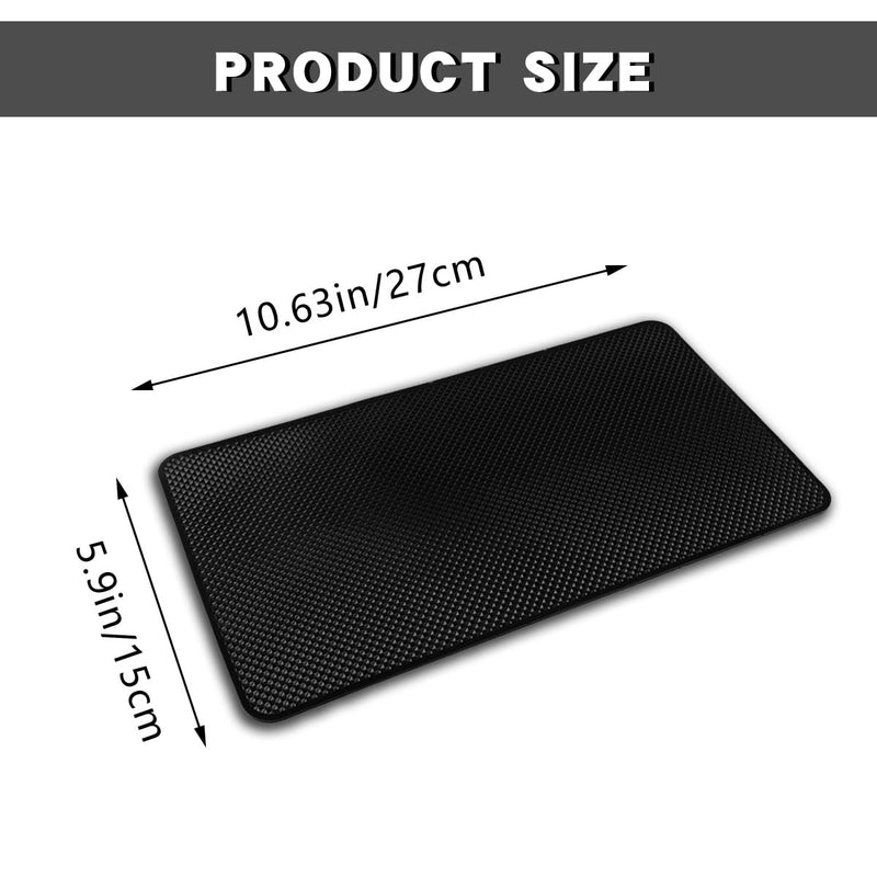 Car Dashboard Anti-Slip Mat,Universal PVC Sticky Adhesive Pad for Auto,10.6" x 5.9" Multifunctional Vehicle Dash Strong Gripping Pad for Cell Phones Sunglasses Keys GPS Coins (Grid) Grid