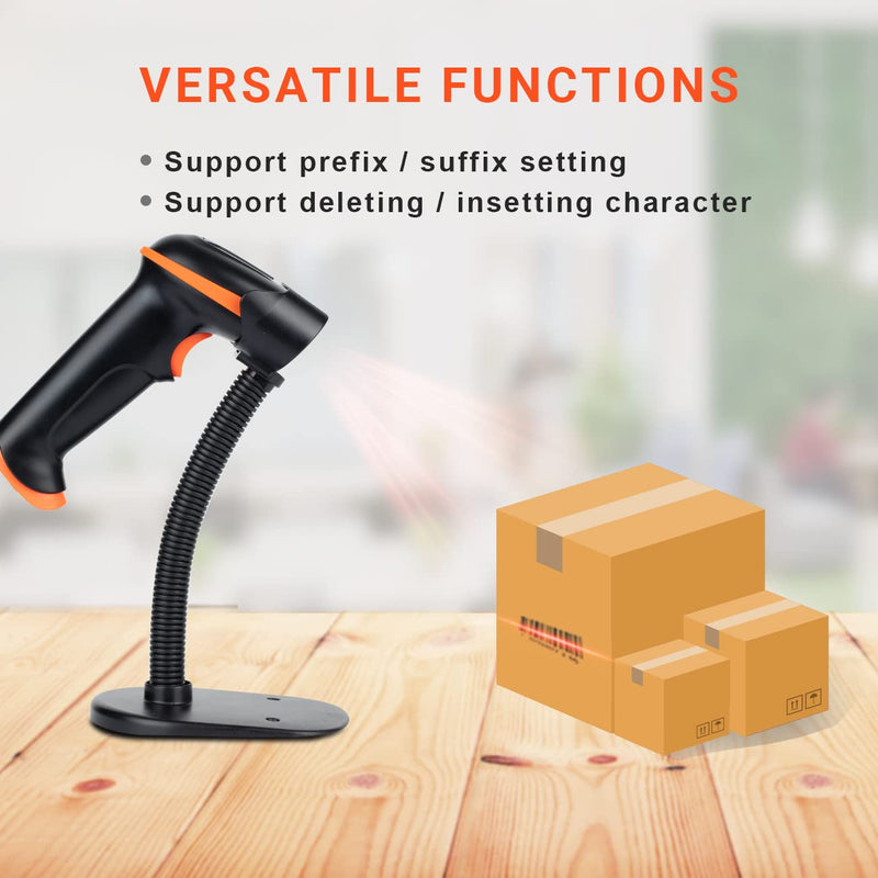 [AUSTRALIA] - Tera Barcode Scanner Wireless 1D Laser Cordless Barcode Reader with Battery Level Indicator, Versatile 2 in 1 2.4Ghz Wireless and USB 2.0 Wired with Stand Model 5100-Z 