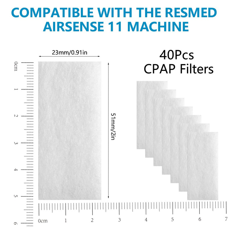 [AUSTRALIA] - Pack of 40 CPAP Filters for AirSense 11 Disposable Air Filter Premium CPAP Filters Machine Filter for S11 Series Replacement Filters 