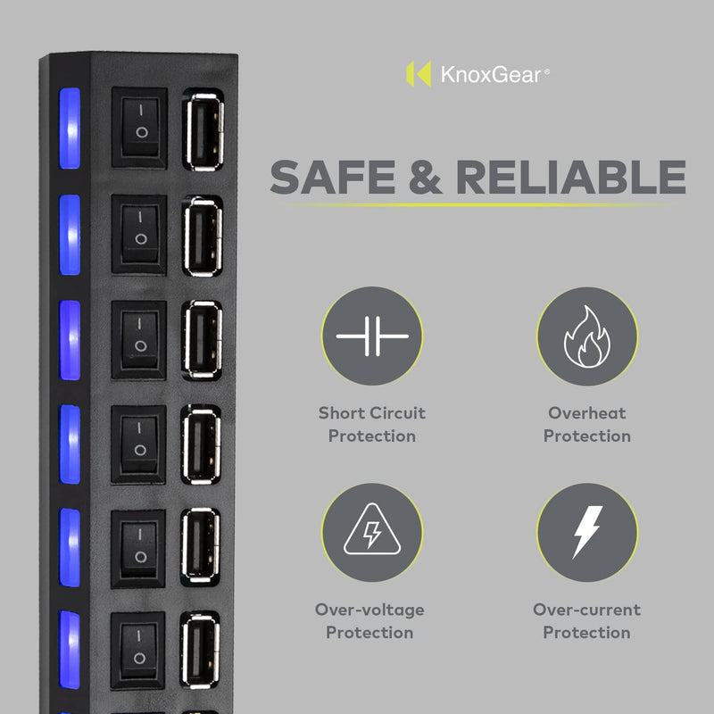 Knox Gear Universal 7-Port 2.0 USB Hub