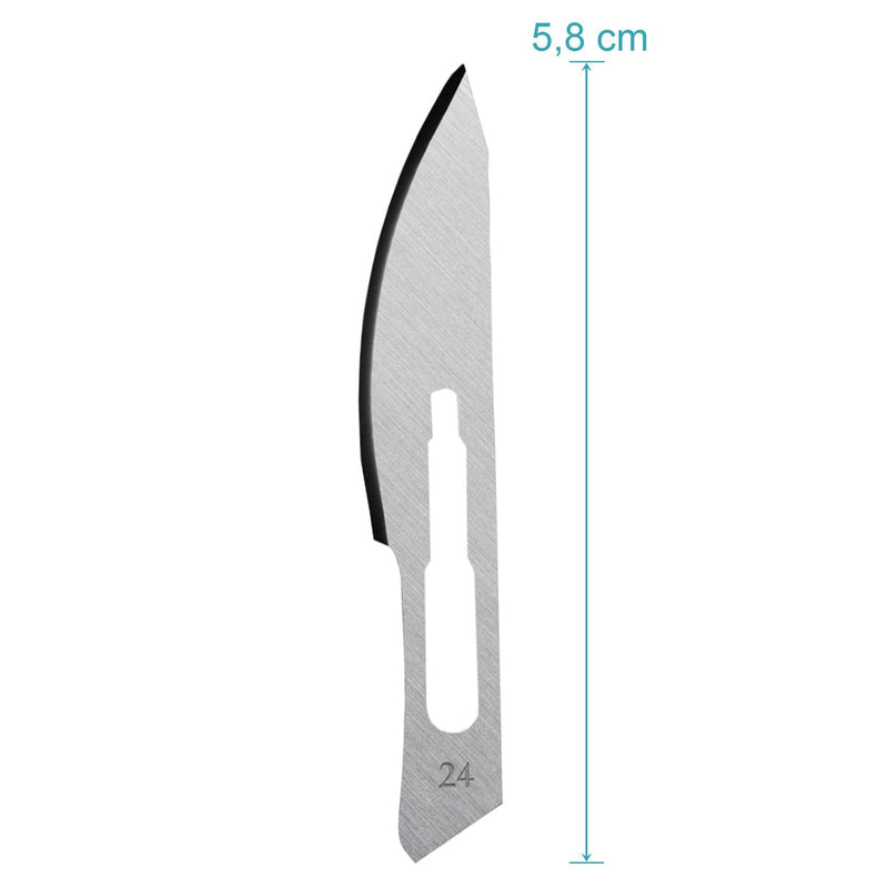 May Scalpel Blades Figure 24 for Scalpel Holder No. 4 - Replacement Blades Sterile Packed - Includes Blade Puller Pack of 50