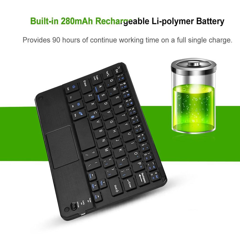 Ultra-Slim Bluetooth Keyboard, Mini Portable Wireless Bluetooth3.0 Keyboard with Touchpad, Compatible with Android/Windows System, for PC/Tablet/Computer/Smart Phone
