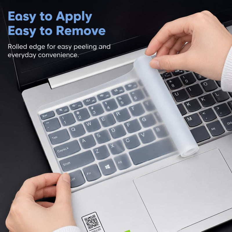 Ultra Thin Universal Silicone Keyboard Cover Protector for 13–17.6 Inch Laptops, Waterproof Dustproof Clear Keyboard Skin for Laptop Notebook Protection (15–17 Inch Compatible)