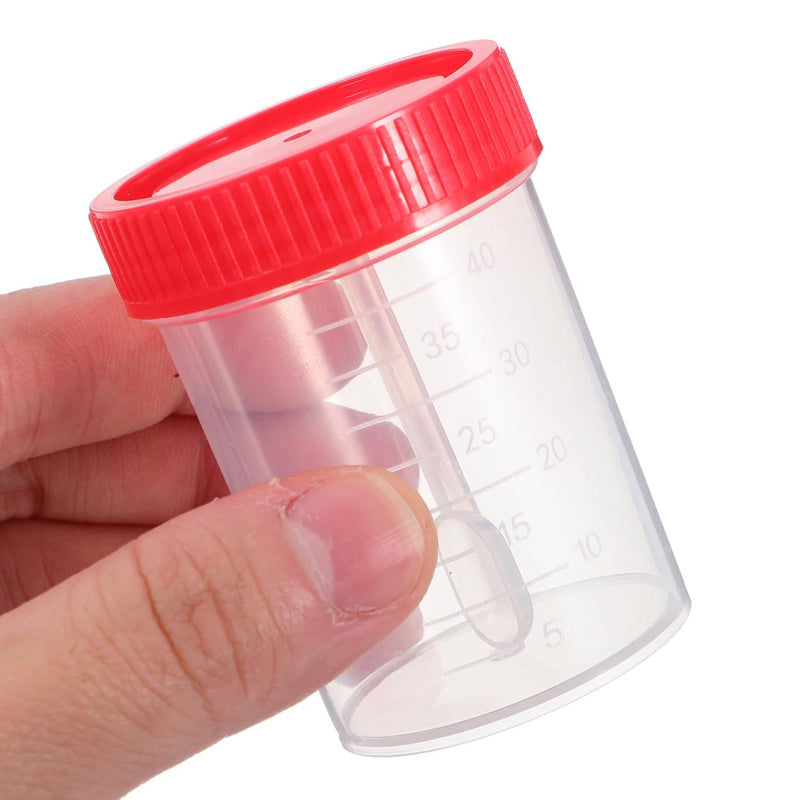 [AUSTRALIA] - Healifty 50 Pcs Screw On Sample Cups with Spoon Stool Sealed Container Sample Tube 40ml 