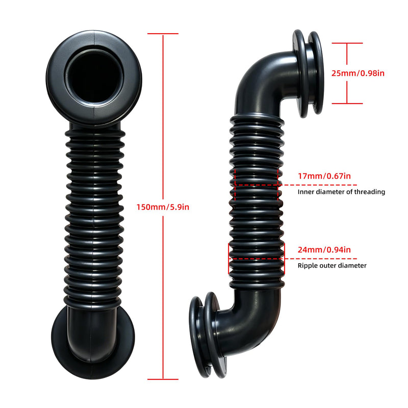 2Pcs 25MM x 25MM Car Wire Harness Tube, Black Rubber Door Wiring Dust Proof Tube, Automotive Electrical Cable Protection Sleeve