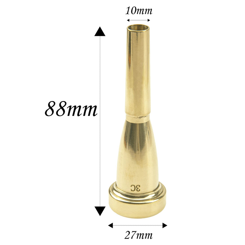 1Pcs Yootones Metal Gold Plated Trumpet Mouthpiece Compatible with Trumpet Accessories Parts (3C) 3C