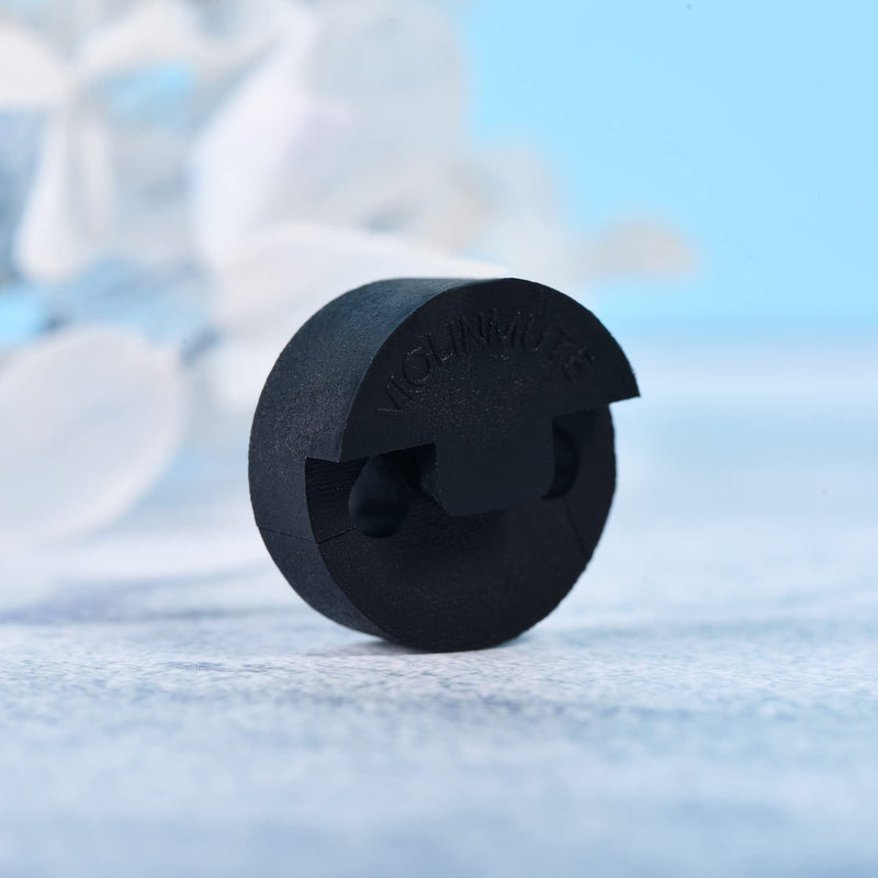 4 Pack Violin Mute Small Viola Mute, Practice Mute Silencer, Round Tourte Style, Black Rubber Pack of 4