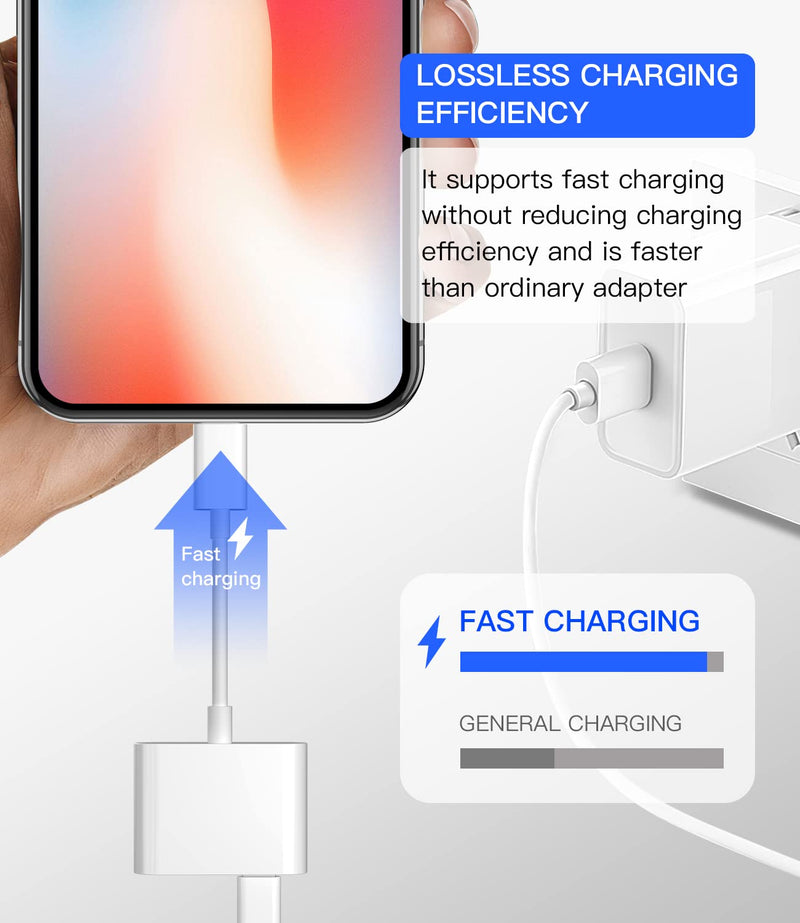 [AUSTRALIA] - Apple Certified Lightning Male to USB Female Adapter OTG and Charger Cable for iPhone 11 12 Mini max pro xs xr x se 7 8plus Ipad air A Camera Memory Stick Flash Drive Cord Converter Charging Splitter USB+Lightning 1Pack White-1 