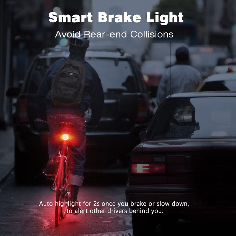 WSDCAM Bike Alarm & Smart Bike Tail Light Alarm Bike Brake Light Auto ON/Off Bike Antitheft Alarm with Remote, Waterproof Bicycle Alarm Rear Bike Light Bicycle Tail Light Rechargeable