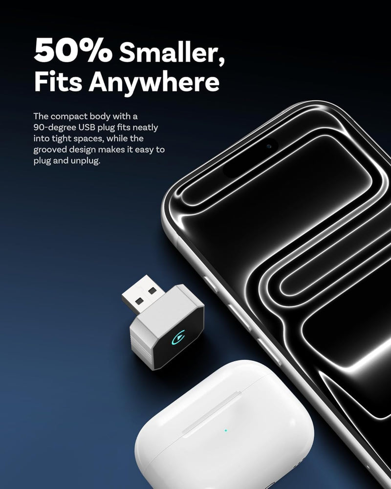 Wireless CarPlay Adapter for Apple iPhone & Android Auto, 2026 Upgraded 2-in-1 Plug and Play Converts Wired to Wireless Car Play Adapter, Fast Auto-Connect, Mini Size with iPhone iOS 10+ Soft silver