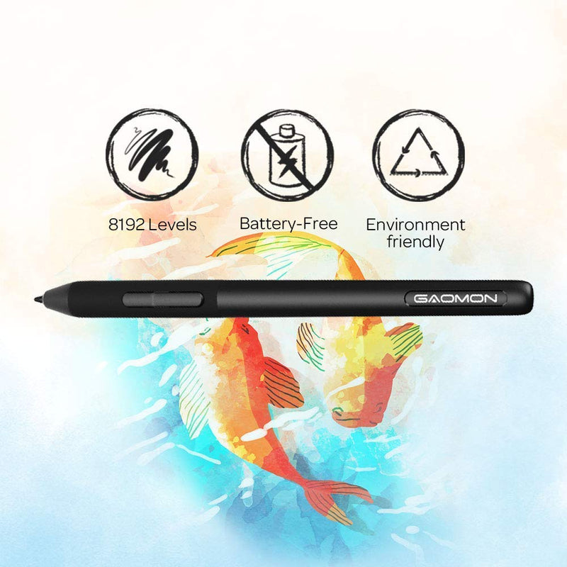 GAOMON S620 Pen Tablet & 20 Pen NIBS- Graphics Drawing Tablet for Digital Drawing/ 2D 3D Animation/Annotating Signing/Online Tutoring