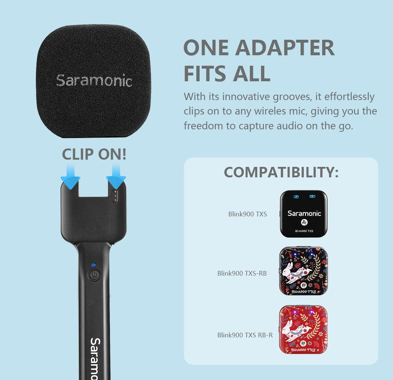 Saramonic Wireless Handheld Microphone Holder, Blink900 HMS Mic Stand for Blink900 S1/S2/S3/S4/S5/S6/S20 Transmitter Interview, Report Film, Stage, Speaker, Amplifier, Mixer, iPhone, Camera, Laptop