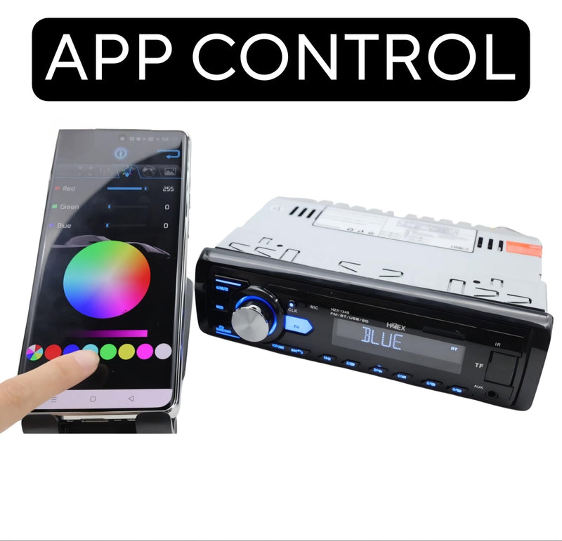 HZEX Car Stereo with Bluetooth and Subwoofer Outputs, Single Din Car Radio, Digital Media Audio Receiver Head-Unit, Fast Charging USB Ports and AM-FM Tuner, 1-Din Multimedia Player Estereo