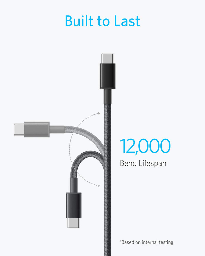 Anker USB C to USB C Cable, New Nylon USB C Charger Cable (6ft, 2Pack), Type C 60W(3A) for iPhone 15/15 Pro/15 Plus/15 Pro Max, iPad mini 6/ Pro 2021 USB-C Hub,Fast 10Gbps USB 3.2 Display Hub