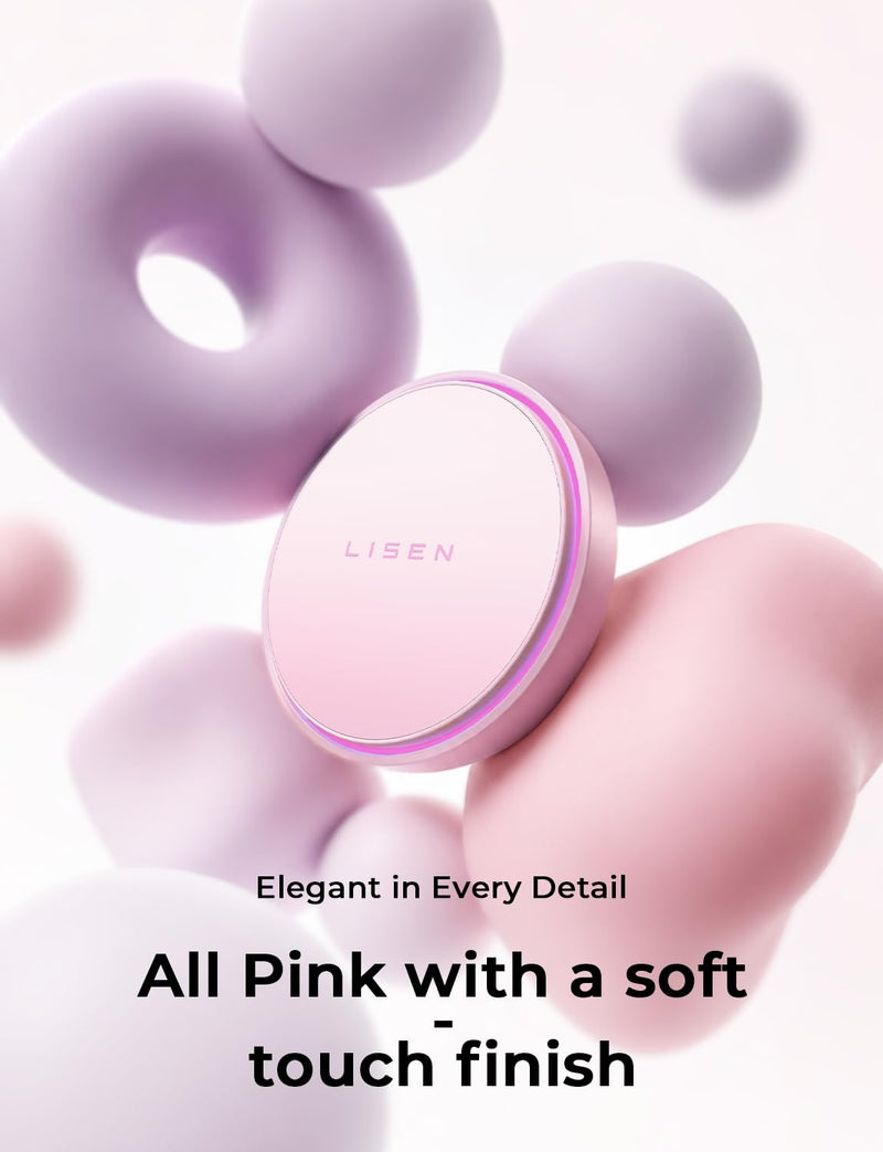 LISEN 15W MagSafe Car Mount Charger,[Light Pink] Magnetic Wireless Car Charger, Dashboard & Air Vent Car Phone Mounts, Car Phone Holder for iPhone 17-12, Samsung, Pixel, Cute Car Accessories for Women | [Light Pink & Purple LED light] Magsafe Car Mount...