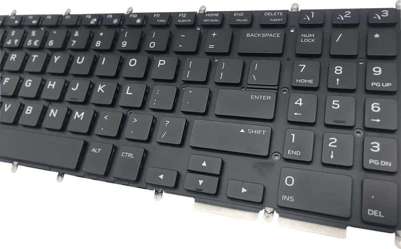 Laptop Replacement Keyboard Backlight for Dell Alienware M17 R1 M15 2019 Black Borderless US Layout