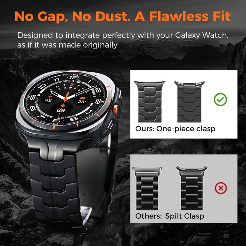 Titanium Metal Band for Samsung Galaxy Watch Ultra 2 1 47mm (2026) | No Gap Grade 2 Titanium Strap for Ultra 2025/2024,Skin-Friendly,40% Lightweight,Corrosion Resistance,Fit Wrists 6.3''-9''