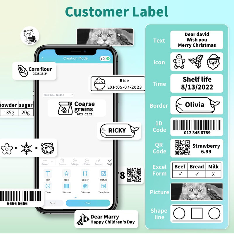 [AUSTRALIA] - Phomemo Printer Paper D30 Sticker Thermal Paper Self-Adhesive Label Tape Black on White Self-Adhesive, 14 x 50 mm (0.55 x 1.97 Inch) 160 Tapes/Roll, 3-Roll 14x50 mm 