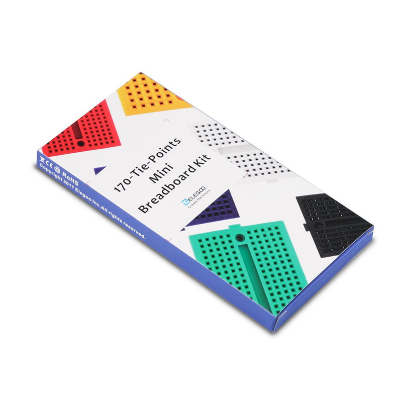 ELEGOO Breadboard Set of 6 170 Tie Points Mini Breadboard Kit for Arduino