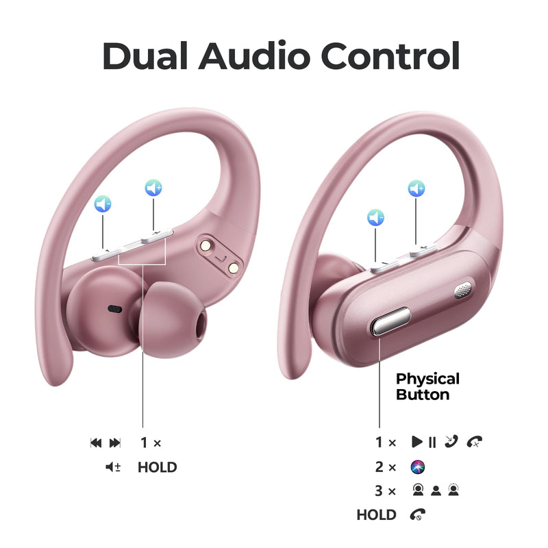 Active Noise Cancelling Ear Buds Wireless Earbuds 90Hrs Playtime Bluetooth Headphones with Hi-Res Stereo Deep Bass Power Display Earphones with Earhooks Waterproof Transparency Headset for Sports/Gym