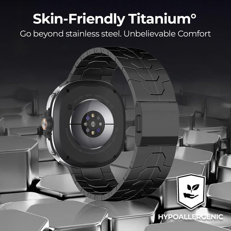 Titanium Magnetic Watch Band Compatible with Samsung Galaxy Watch 9 8 40mm 44mm/ 8 Classic 46mm, No Gap Replacement Strap for Galaxy Watch 9/8 for Men, Lightweight Skin-Friendly silver