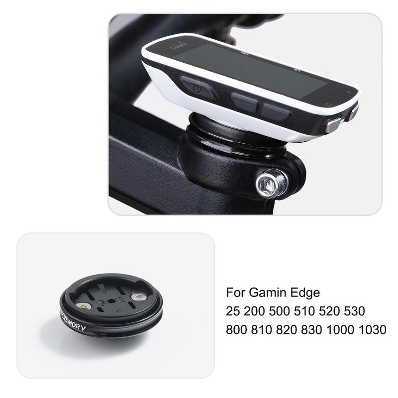 Bike Stem Top Cap Computer Mount Bicycle Stem Headset Mount for Garmin Edge Black