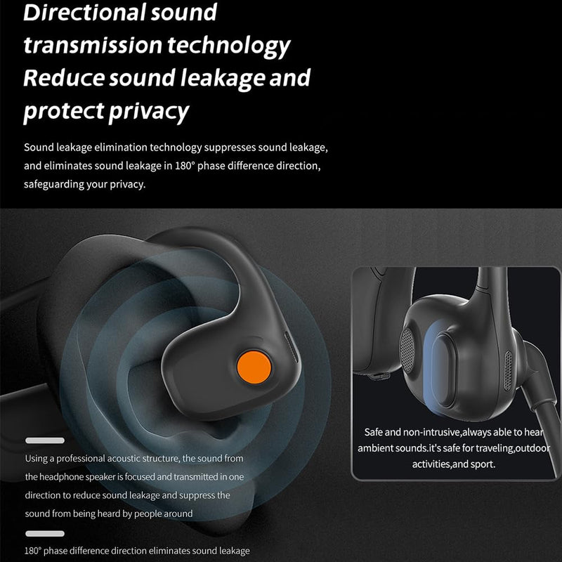 AYI Open Ear Air Conduction Bluetooth Headphone Dual Mic Rotatable Boom Mic Active Noise Cancellation IPX5 Waterproof Bluetooth 5.4 Pain-Free Design for Sports Work Outdoor Activities-DG White DG09 White