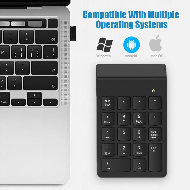 [AUSTRALIA] - Wireless Number Pad, Numeric Keypad Numpad Keyboard 10 Key USB Keypad Office Accounting Essentials Desktop Computer Laptops Accessories Compatible Chromebook NoteBook EliteBook MateBook etc. Onyx 