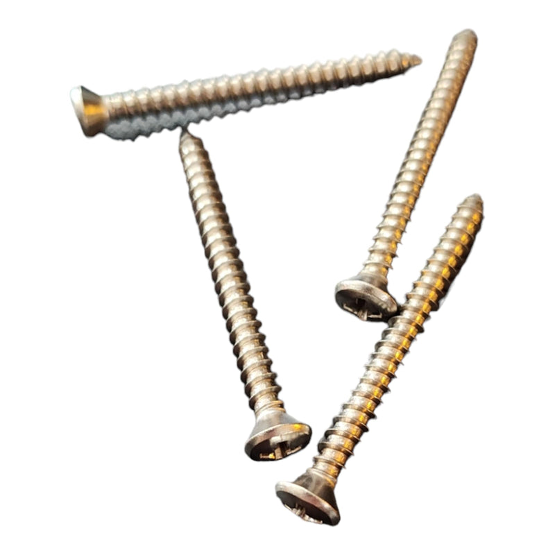 4 Pack Stainless Steel Long Guitar Neckplate Screws 1-3/4 inch X #8 Made in USA