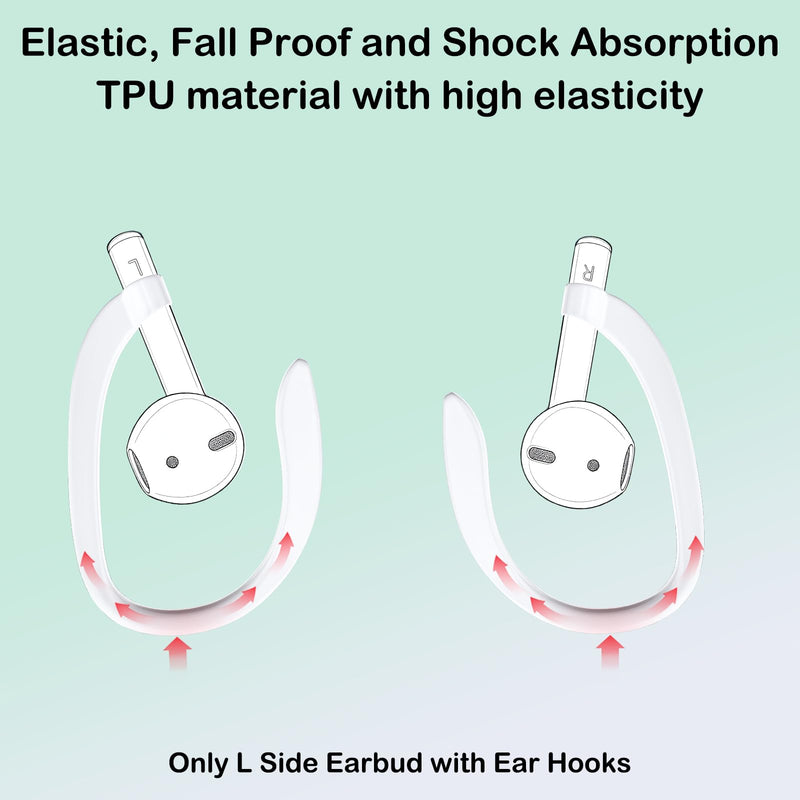 Ear Hooks with OEM Left Replacement Earbuds A2031 for AirPods 2 (2nd Generation), Single Left Ear Side Only, Compatible with Original AirPods A1938/A1602 Charging Case