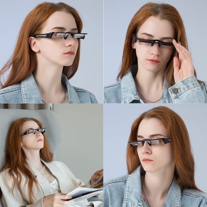 Prism Glasses Lazy Glasses Horizontal Position Glasses for lying down 90 Degree Glasses for Laying Down Reading and Watching TV