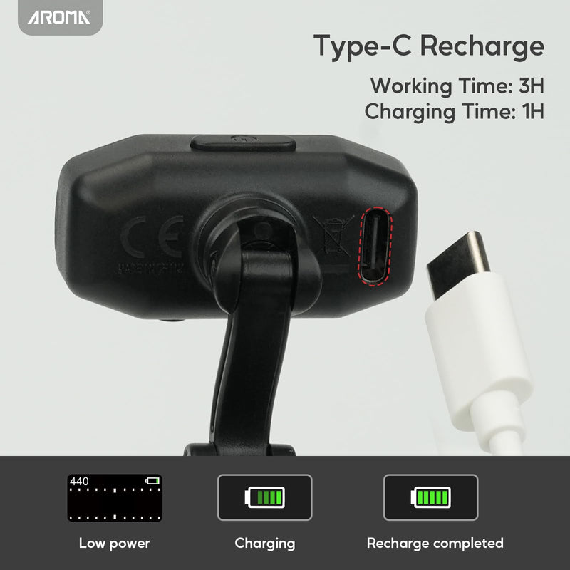 Aroma Guitar Tuner Clip On Rechargeable Chromatic Tuner for Guitar Bass Ukulele Violin Mandolin with TFT Screen Easy to Read in Strong Light