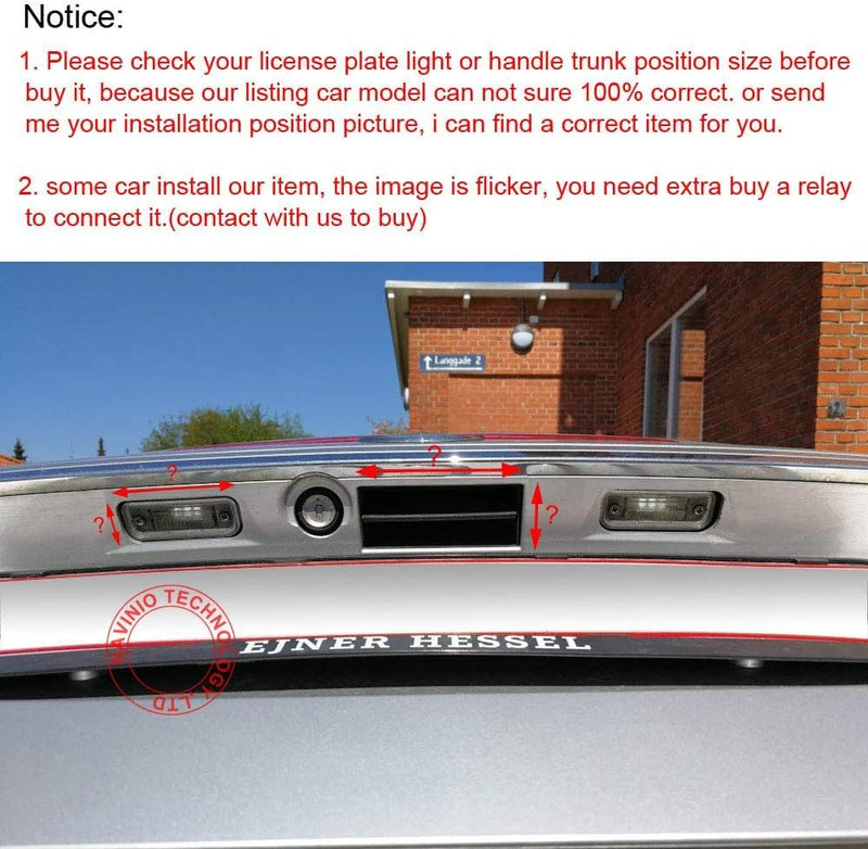 HD 720P Night Vision Waterproof Car License Light Plate Back Up Rear View Reverse Camera Replacement for Porsche Cayenne 9PA 2003-2010/Skoda Fabia Combi 2004/Audi TT 8J 2007 Model DC604=84mmx32mm