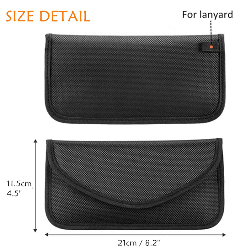 2 Pack Faraday Bags for Car Keys and Cell Phone, Signal Blocking Key Pouch, Anti Theft Car Protection, Cell Phone WiFi/GSM/LTE/NFC/RFID/Keyless Entry Fob Signal Blocking Pouch