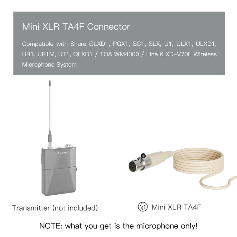 [AUSTRALIA] - J K Pro Headset Headworn Single Earhook Microphone MIC-J S90 Compatible with Shure Wireless Transmitter 