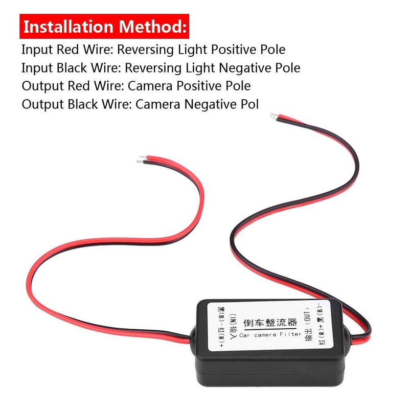 DEWIN Car Reversing Camera Filter, 12 V Filter DC Reversing Camera Power Relay Condenser Filter Rectifier
