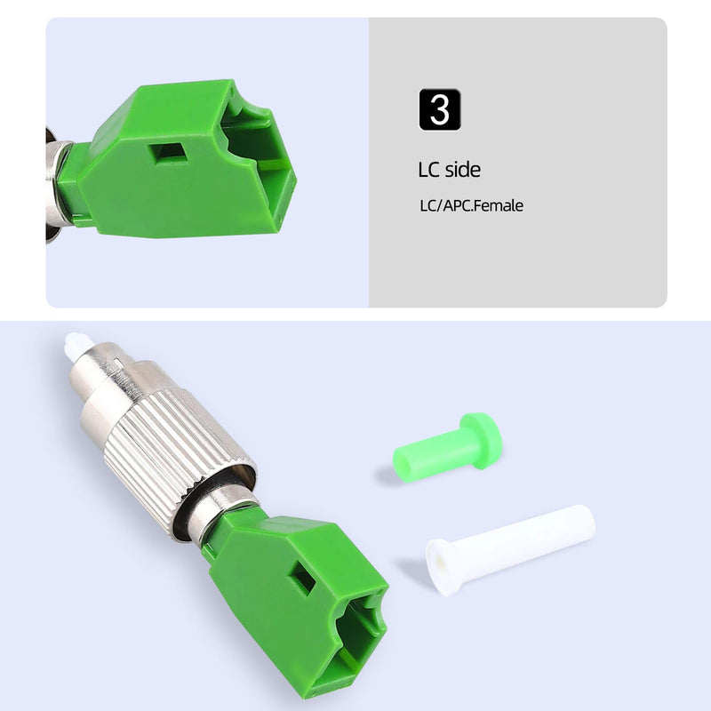 Guakiili FC/APC Male to LC/APC Female Fibre Optic Adapter Singlemode Fibre Hybrid Adapter FC-LC SM 9/125um Connector
