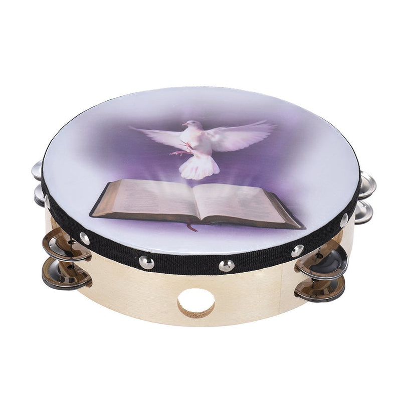 8 inch Tambourine 6 Pairs Double Metal Jingle for Church and Other Holy Occasio