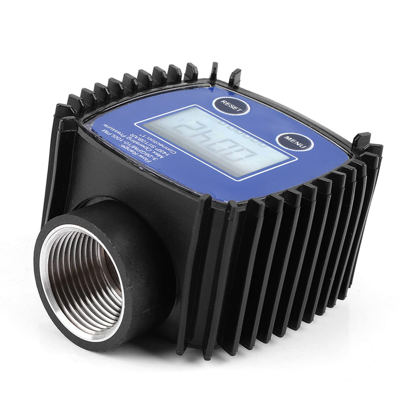 [AUSTRALIA] - Digital Flow Meter, 5-120 L/Min 1 Inch Turbine Flow Meter with LCD Display, 1% Accuracy Diesel Fuel Flow Meter for Alcohol, Petrol, Chemical Liquids 