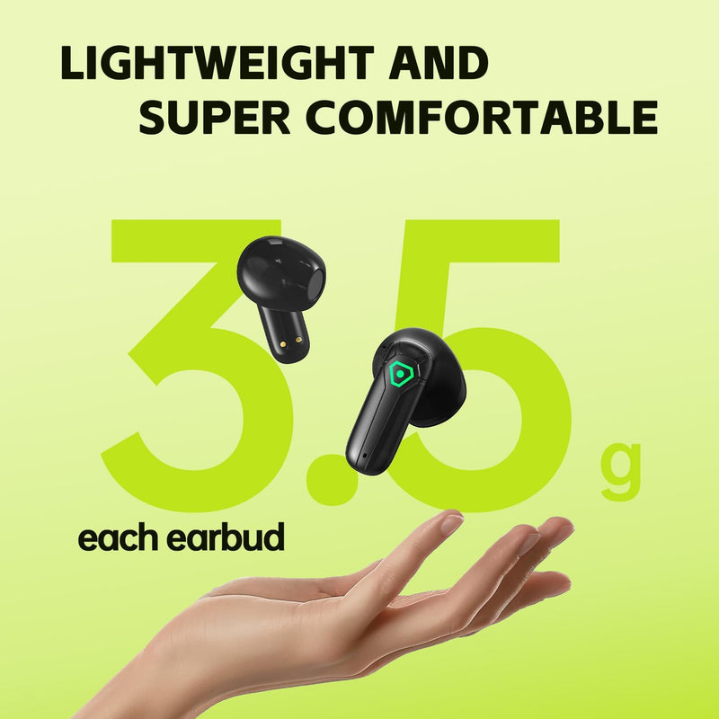 ANCwear Mecha LED Wireless Earbuds with Spin-Activated Light-Up Case | Bluetooth 5.3 earbuds with 13mm drivers, DIY stickers and USB-C charging for music, videos, calls, travel and everyday use Crimson