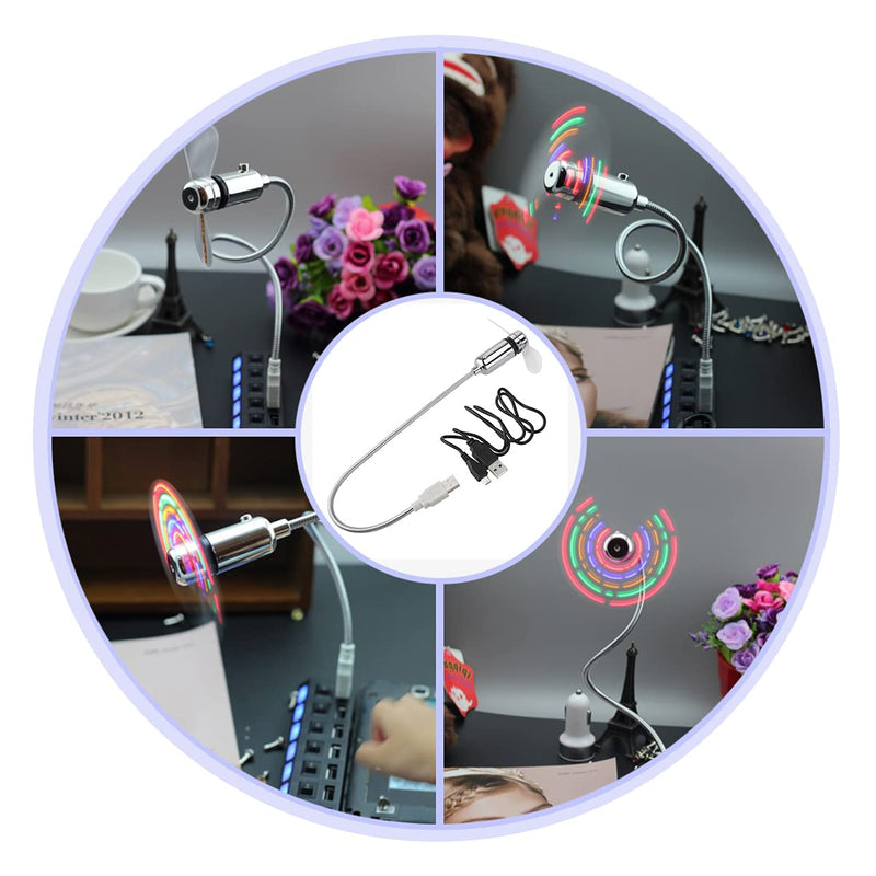 POPETPOP USB Clock Fans, Mini USB Fan Programmable Edit LED Display Fan Portable Cooling Fan for Office Home